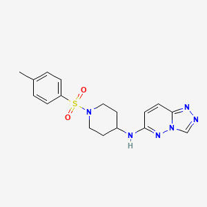 molecular formula C17H20N6O2S B7058046 N-[1-(4-methylphenyl)sulfonylpiperidin-4-yl]-[1,2,4]triazolo[4,3-b]pyridazin-6-amine 