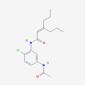 molecular formula C17H23ClN2O2 B7058159 N-(5-acetamido-2-chlorophenyl)-3-propylhex-2-enamide 