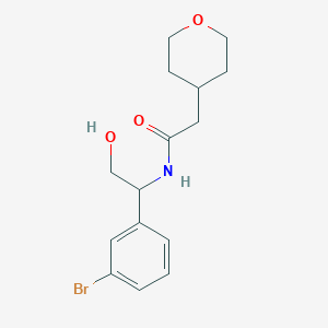 molecular formula C15H20BrNO3 B7058220 N-[1-(3-bromophenyl)-2-hydroxyethyl]-2-(oxan-4-yl)acetamide 