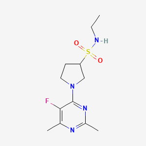 molecular formula C12H19FN4O2S B7058305 N-ethyl-1-(5-fluoro-2,6-dimethylpyrimidin-4-yl)pyrrolidine-3-sulfonamide 