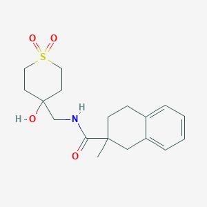 molecular formula C18H25NO4S B7058377 N-[(4-hydroxy-1,1-dioxothian-4-yl)methyl]-2-methyl-3,4-dihydro-1H-naphthalene-2-carboxamide 