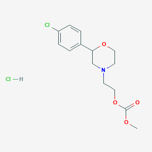 molecular formula C14H19Cl2NO4 B070585 Carbonic acid, 2-(2-(4-chlorophenyl)-4-morpholinyl)ethyl methyl ester, hydrochloride CAS No. 185759-09-5