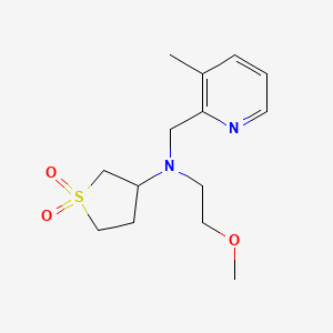 molecular formula C14H22N2O3S B7058513 N-(2-methoxyethyl)-N-[(3-methylpyridin-2-yl)methyl]-1,1-dioxothiolan-3-amine 