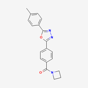 molecular formula C19H17N3O2 B7058583 Azetidin-1-yl-[4-[5-(4-methylphenyl)-1,3,4-oxadiazol-2-yl]phenyl]methanone 