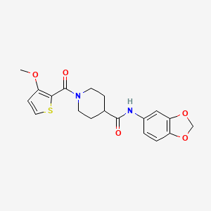 molecular formula C19H20N2O5S B7058591 N-(1,3-benzodioxol-5-yl)-1-(3-methoxythiophene-2-carbonyl)piperidine-4-carboxamide 