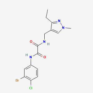 molecular formula C15H16BrClN4O2 B7058605 N'-(3-bromo-4-chlorophenyl)-N-[(3-ethyl-1-methylpyrazol-4-yl)methyl]oxamide 