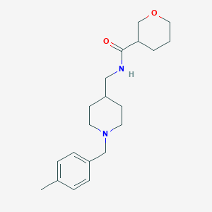 molecular formula C20H30N2O2 B7058975 N-[[1-[(4-methylphenyl)methyl]piperidin-4-yl]methyl]oxane-3-carboxamide 