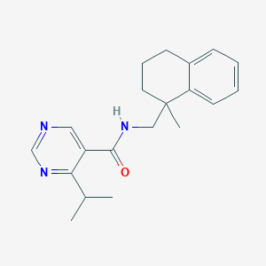 molecular formula C20H25N3O B7059336 N-[(1-methyl-3,4-dihydro-2H-naphthalen-1-yl)methyl]-4-propan-2-ylpyrimidine-5-carboxamide 