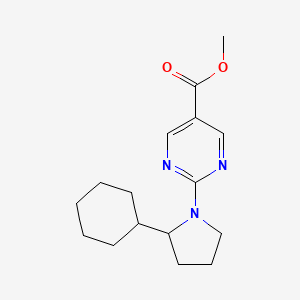 molecular formula C16H23N3O2 B7059369 Methyl 2-(2-cyclohexylpyrrolidin-1-yl)pyrimidine-5-carboxylate 