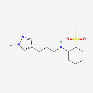 molecular formula C14H25N3O2S B7059394 N-[3-(1-methylpyrazol-4-yl)propyl]-2-methylsulfonylcyclohexan-1-amine 