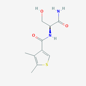 molecular formula C10H14N2O3S B7059395 N-[(2S)-1-amino-3-hydroxy-1-oxopropan-2-yl]-4,5-dimethylthiophene-3-carboxamide 