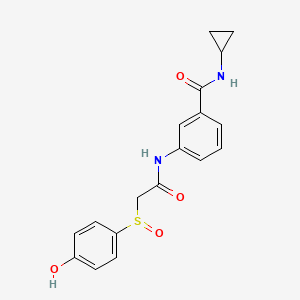 molecular formula C18H18N2O4S B7059412 N-cyclopropyl-3-[[2-(4-hydroxyphenyl)sulfinylacetyl]amino]benzamide 