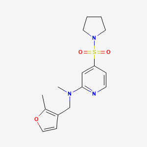 molecular formula C16H21N3O3S B7059416 N-methyl-N-[(2-methylfuran-3-yl)methyl]-4-pyrrolidin-1-ylsulfonylpyridin-2-amine 