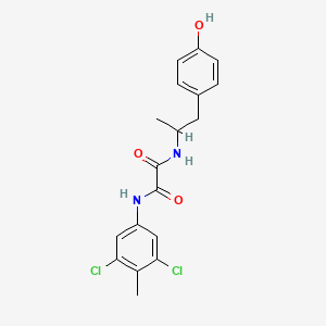 molecular formula C18H18Cl2N2O3 B7059449 N-(3,5-dichloro-4-methylphenyl)-N'-[1-(4-hydroxyphenyl)propan-2-yl]oxamide 