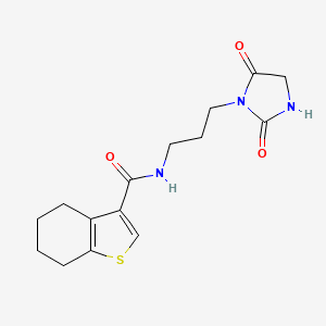 molecular formula C15H19N3O3S B7059464 N-[3-(2,5-dioxoimidazolidin-1-yl)propyl]-4,5,6,7-tetrahydro-1-benzothiophene-3-carboxamide 