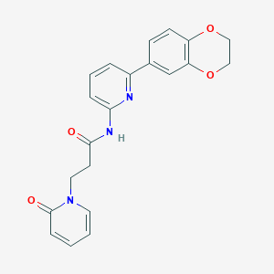 molecular formula C21H19N3O4 B7059530 N-[6-(2,3-dihydro-1,4-benzodioxin-6-yl)pyridin-2-yl]-3-(2-oxopyridin-1-yl)propanamide 