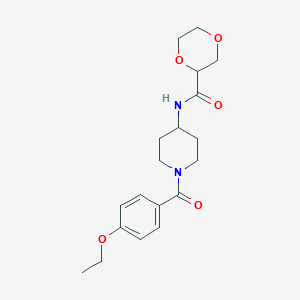 molecular formula C19H26N2O5 B7059580 N-[1-(4-ethoxybenzoyl)piperidin-4-yl]-1,4-dioxane-2-carboxamide 