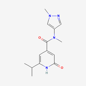 molecular formula C14H18N4O2 B7059624 N-methyl-N-(1-methylpyrazol-4-yl)-2-oxo-6-propan-2-yl-1H-pyridine-4-carboxamide 