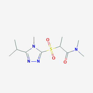 molecular formula C11H20N4O3S B7059665 N,N-dimethyl-2-[(4-methyl-5-propan-2-yl-1,2,4-triazol-3-yl)sulfonyl]propanamide 