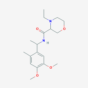 molecular formula C18H28N2O4 B7059712 N-[1-(4,5-dimethoxy-2-methylphenyl)ethyl]-4-ethylmorpholine-3-carboxamide 