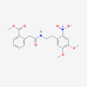 molecular formula C20H22N2O7 B7059763 Methyl 2-[2-[2-(4,5-dimethoxy-2-nitrophenyl)ethylamino]-2-oxoethyl]benzoate 