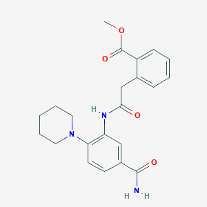 molecular formula C22H25N3O4 B7059766 Methyl 2-[2-(5-carbamoyl-2-piperidin-1-ylanilino)-2-oxoethyl]benzoate 