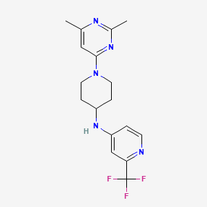 molecular formula C17H20F3N5 B7059903 N-[1-(2,6-dimethylpyrimidin-4-yl)piperidin-4-yl]-2-(trifluoromethyl)pyridin-4-amine 
