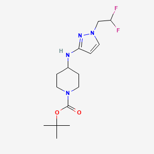 molecular formula C15H24F2N4O2 B7060055 Tert-butyl 4-[[1-(2,2-difluoroethyl)pyrazol-3-yl]amino]piperidine-1-carboxylate 