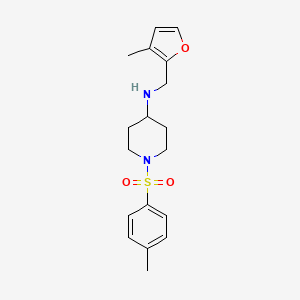 molecular formula C18H24N2O3S B7060117 N-[(3-methylfuran-2-yl)methyl]-1-(4-methylphenyl)sulfonylpiperidin-4-amine 