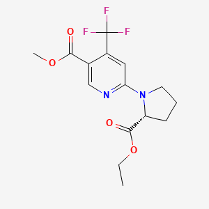 molecular formula C15H17F3N2O4 B7060138 methyl 6-[(2R)-2-ethoxycarbonylpyrrolidin-1-yl]-4-(trifluoromethyl)pyridine-3-carboxylate 