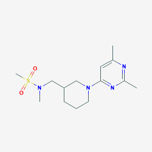 molecular formula C14H24N4O2S B7060159 N-[[1-(2,6-dimethylpyrimidin-4-yl)piperidin-3-yl]methyl]-N-methylmethanesulfonamide 