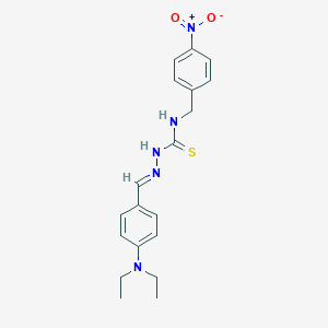 molecular formula C19H23N5O2S B070602 2-((4-(Diethylamino)phenyl)methylene)-N-((4-nitrophenyl)methyl)hydrazinecarbothioamide CAS No. 186453-65-6