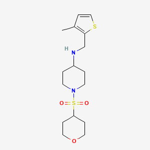 molecular formula C16H26N2O3S2 B7060434 N-[(3-methylthiophen-2-yl)methyl]-1-(oxan-4-ylsulfonyl)piperidin-4-amine 