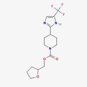 molecular formula C15H20F3N3O3 B7060473 oxolan-2-ylmethyl 4-[5-(trifluoromethyl)-1H-imidazol-2-yl]piperidine-1-carboxylate 