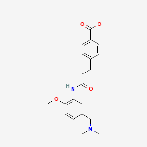 molecular formula C21H26N2O4 B7060531 Methyl 4-[3-[5-[(dimethylamino)methyl]-2-methoxyanilino]-3-oxopropyl]benzoate 
