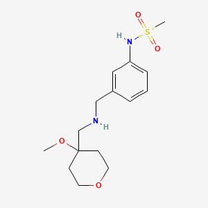 molecular formula C15H24N2O4S B7060572 N-[3-[[(4-methoxyoxan-4-yl)methylamino]methyl]phenyl]methanesulfonamide 
