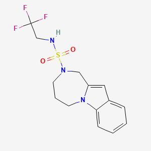 molecular formula C14H16F3N3O2S B7060590 N-(2,2,2-trifluoroethyl)-1,3,4,5-tetrahydro-[1,4]diazepino[1,2-a]indole-2-sulfonamide 