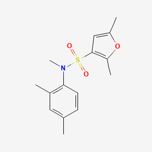 molecular formula C15H19NO3S B7060643 N-(2,4-dimethylphenyl)-N,2,5-trimethylfuran-3-sulfonamide 