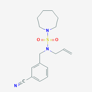molecular formula C17H23N3O2S B7060650 N-[(3-cyanophenyl)methyl]-N-prop-2-enylazepane-1-sulfonamide 