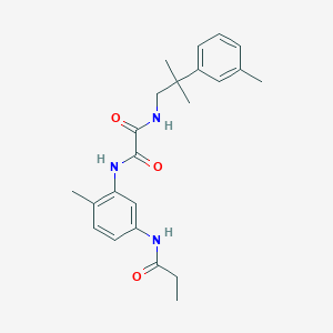 molecular formula C23H29N3O3 B7060669 N-[2-methyl-2-(3-methylphenyl)propyl]-N'-[2-methyl-5-(propanoylamino)phenyl]oxamide 
