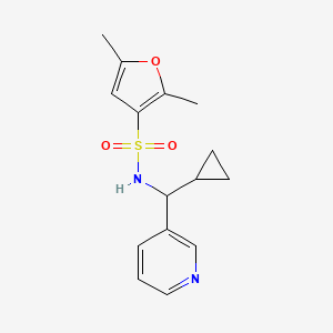 molecular formula C15H18N2O3S B7060675 N-[cyclopropyl(pyridin-3-yl)methyl]-2,5-dimethylfuran-3-sulfonamide 