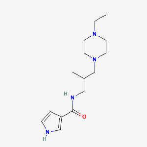 molecular formula C15H26N4O B7060686 N-[3-(4-ethylpiperazin-1-yl)-2-methylpropyl]-1H-pyrrole-3-carboxamide 