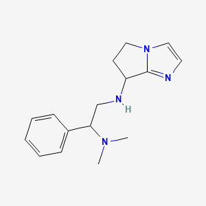molecular formula C16H22N4 B7060696 N'-(6,7-dihydro-5H-pyrrolo[1,2-a]imidazol-7-yl)-N,N-dimethyl-1-phenylethane-1,2-diamine 