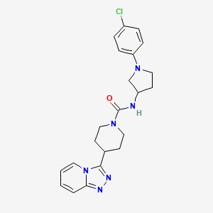 molecular formula C22H25ClN6O B7060732 N-[1-(4-chlorophenyl)pyrrolidin-3-yl]-4-([1,2,4]triazolo[4,3-a]pyridin-3-yl)piperidine-1-carboxamide 