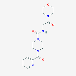 molecular formula C17H23N5O4 B7060738 N-(2-morpholin-4-yl-2-oxoethyl)-4-(pyridine-2-carbonyl)piperazine-1-carboxamide 