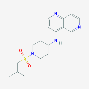 molecular formula C17H24N4O2S B7060842 N-[1-(2-methylpropylsulfonyl)piperidin-4-yl]-1,6-naphthyridin-4-amine 