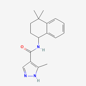 molecular formula C17H21N3O B7060852 N-(4,4-dimethyl-2,3-dihydro-1H-naphthalen-1-yl)-5-methyl-1H-pyrazole-4-carboxamide 