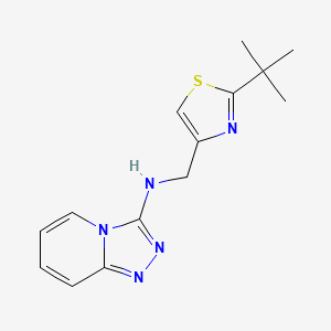 molecular formula C14H17N5S B7060869 N-[(2-tert-butyl-1,3-thiazol-4-yl)methyl]-[1,2,4]triazolo[4,3-a]pyridin-3-amine 