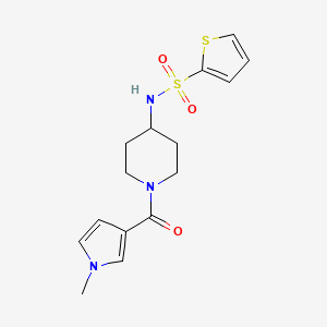 molecular formula C15H19N3O3S2 B7060874 N-[1-(1-methylpyrrole-3-carbonyl)piperidin-4-yl]thiophene-2-sulfonamide 