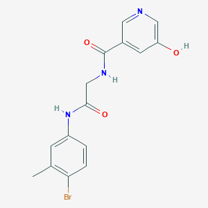 molecular formula C15H14BrN3O3 B7060895 N-[2-(4-bromo-3-methylanilino)-2-oxoethyl]-5-hydroxypyridine-3-carboxamide 